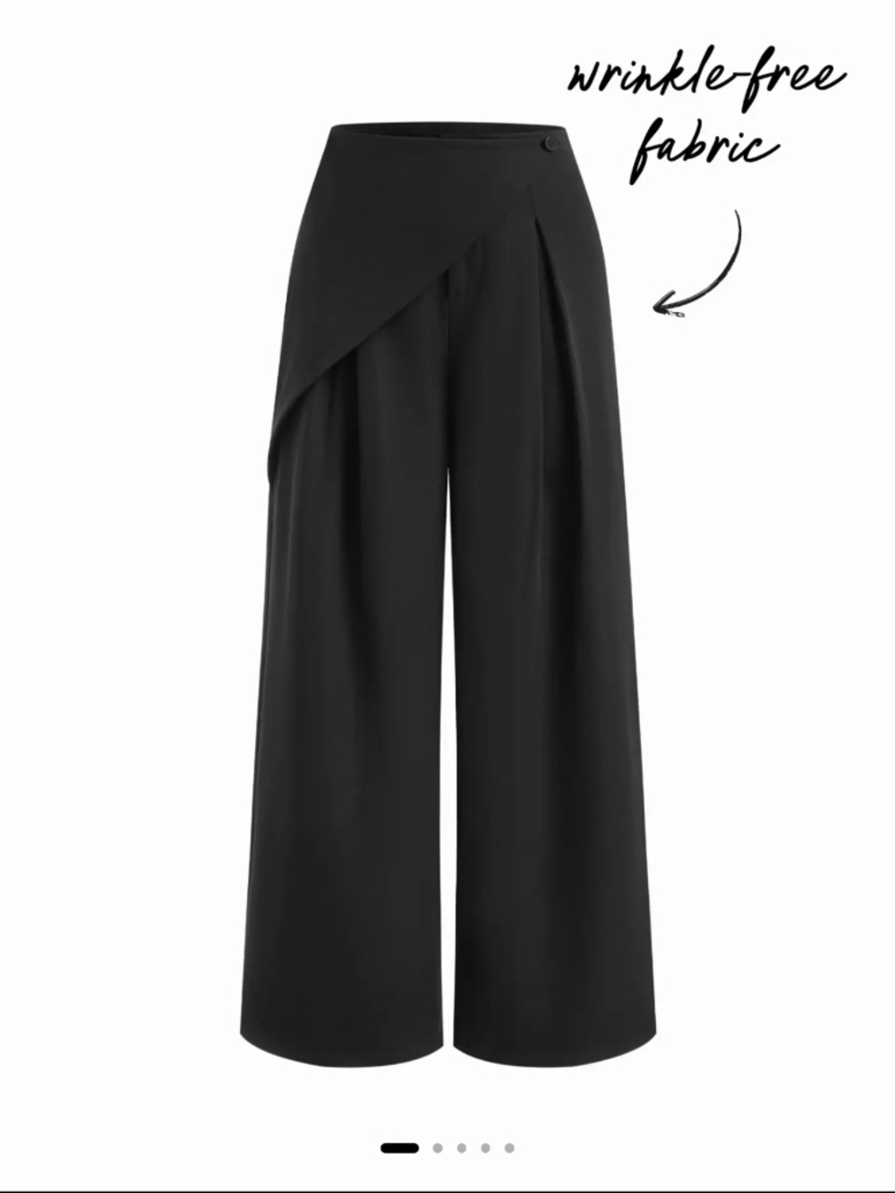 NWT Cider Wrinkle-free Fabric Mid Rise Wrap Wide Leg Trousers